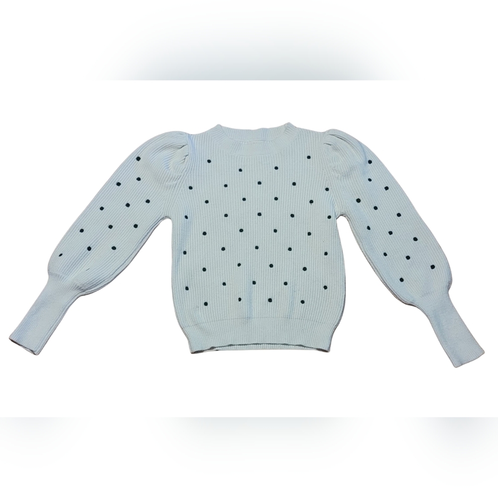 50% or more! Polka Dot puffer sleeve Debut Sweater large